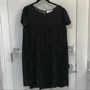 tibi silk black dress size 8 with fold details